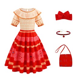 Gridamea Encanto Dress Up for Kids- Mirabel Costume Isabella Dress for Girls Outfit for Party/Birthday/Hallween/Cosplay