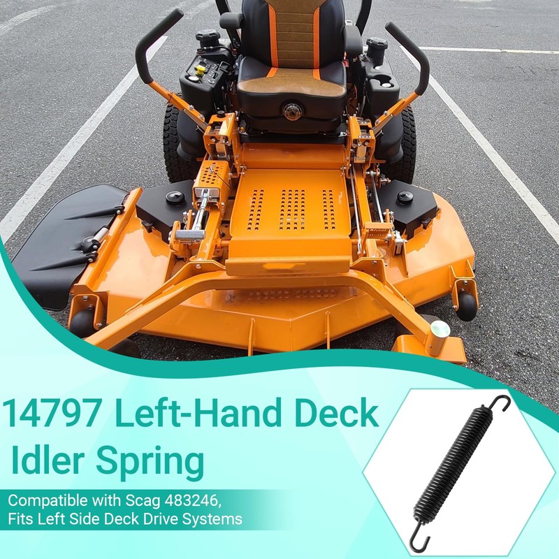 Left-Hand Deck Idler Spring, Compatible with Scag 483246, Replacement for