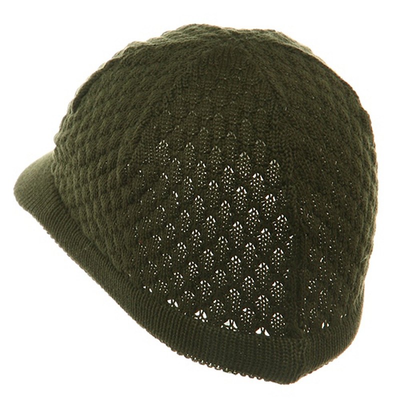 Rasta Plain Beanies Visors (05)-Olive
