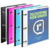 WOT I Telescoping 3 Ring Binder 1 Inch-4PCS, Flexible Binder