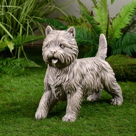 Hi-Line Gift Ltd. Cairn Terrier Garden Statue Gray Life Size Home Yard Decor