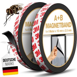 MYMIND MYMIND? Magnetband A+B Selbstklebend [Extra Stark] fr Fliegengitter & Vorh?nge mit 3M Kleber - Sehr Starkes Magnetklebeband fr Maximale Haftung - Magnetisches Klebeband