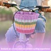 Rainbow Stripe Bicycle Basket, PP Material Oycle Organizer, for Most