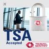 BRINKS TSA Approved Padlock, 22mm Aluminum, Chrome-Plated with Hardened Steel