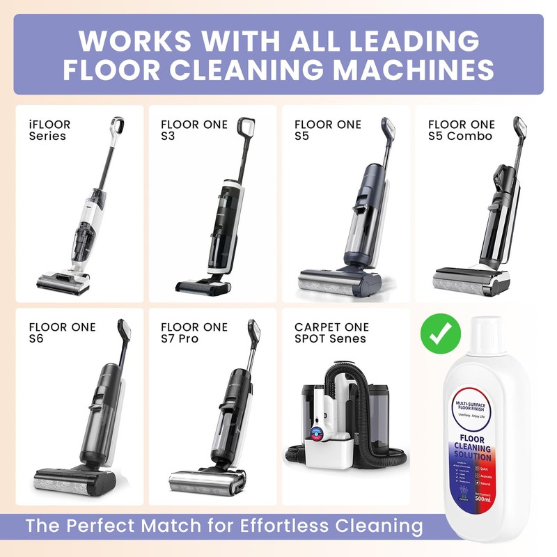 SAWENO Floor Cleaning Solution Compatible With Tineco/Roborock, Deep Cleans of