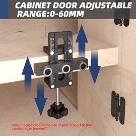 Cabinet Door Installation Jig, 2-in-1 Cabinet Door Mounting Jig with Quick Edge Positioner, Cabinet Door Positioning Tool Jig for Most Cabinet Doors,black