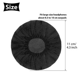 BBTO 300 Pieces Disposable Headphone Covers Non Woven Sanitary Fabric Headset Earphone Covers for Ear Pad Headphones(L-11 cm,Black)