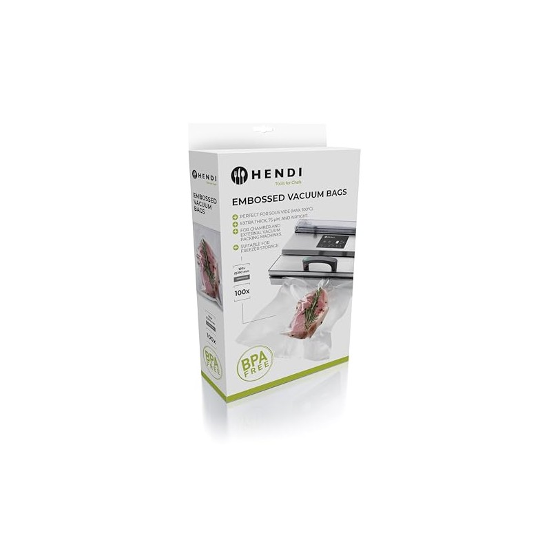 HENDI Embossed vacuum bags, 150x250 mm