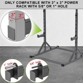 Lifeswell Heavy Duty Safety Spotter Arms for 3" x 3" Power Rack with 5/8" or 1" Holes, Adjustable Barbell Catch with Rubber Pad, 500lbs Capacity, Fits Squat Rack & Power Cage