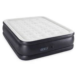 18-Inch Raised Air Mattress for Home & Travel – Flocked Inflatable Bed with Built-In 110V Pump and Non-Slip Base