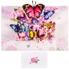 Pop-up Birthday Card, 3D Flowers and Butterflies Greeting Card, Card
