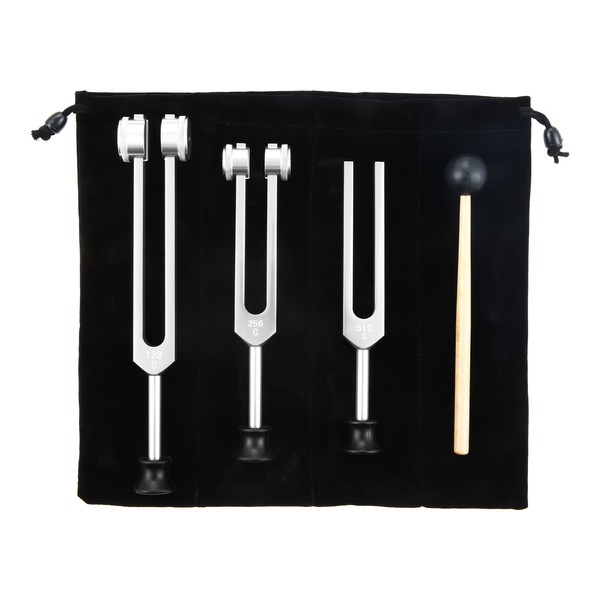 ETERMETA Tuning Forks 128Hz 256Hz 512Hz, Weighted & Unweighted Tuning