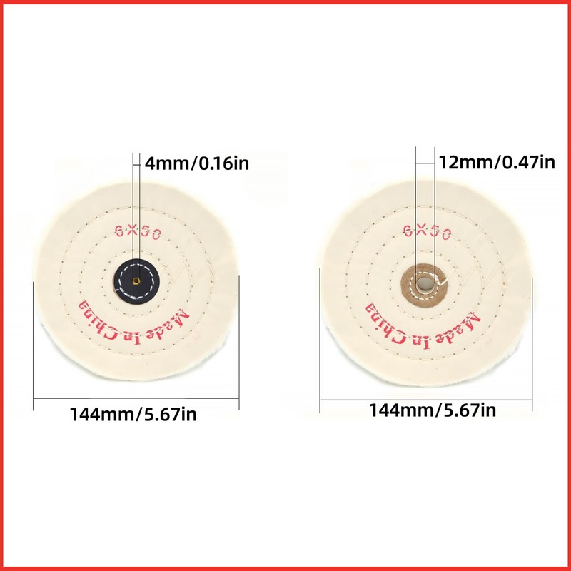 Wjelet 2Pcs 6 Inch Professional Buffing Polishing Wheels for Bench