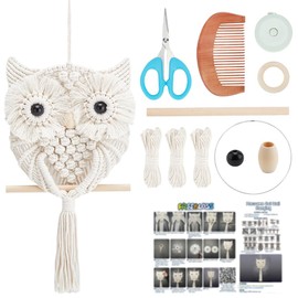 FREEBLOSS Macrame Owl Kit for Beginners Macrame Wall Hanging Kit DIY Macrame Kit with Video Tutorial Macrame Hanging Decor for Adults Gift