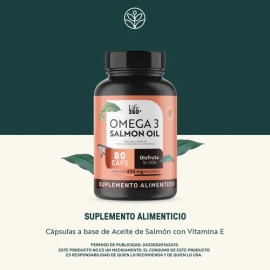 Vitamina E Omega Life 360+ 80 Cápsulas De Aceite De Salmón Sin Sabor