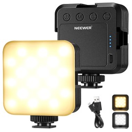 NEEWER LED Video Light, Portable Photography Lighting, 3 Cold Shoes, CRI 97+, 8 Scene Modes, Rechargeable Bi Color Dimmable Soft Camera Panel Light for Vlogging Video Recording, NL-36AI