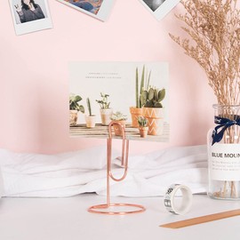 QIEIEI Nordic Paper Clip Table Card Memo Holder Stand Photo Clips Holder Message Folder Desk Stand for Paper Note Memory Photo