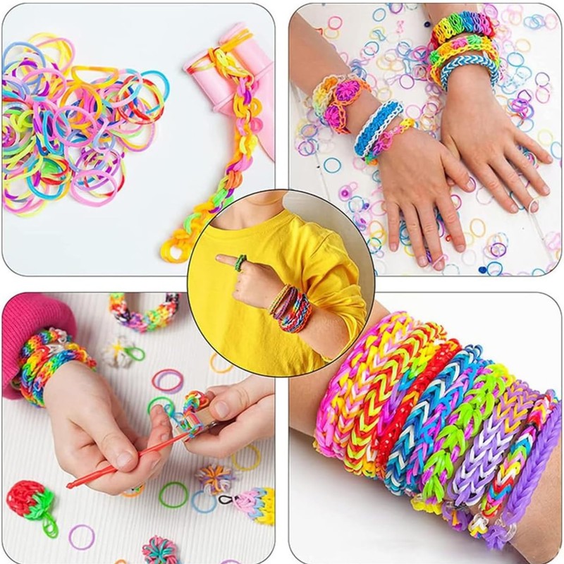 600+ Loom Bands Refill Pack with Hook Tool and Colorful