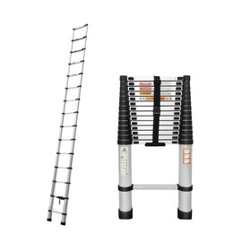 14.4FT Aluminum Lightweight Extension Folding Telescopic Ladder One-Button Retraction Extension Collapsible Ladder for Indoor Or Outdoor