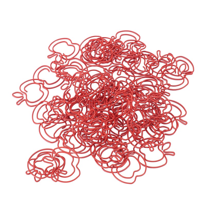 100 Pcs Paper Clip Cute Fruit Shaped Electroplated Metal Decorative