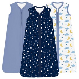 TOTCHILL Baby Sleep Sack 15-24 Months, Comfy Soft Wearable Blankets, 0.5 TOG Sleeping Bags with 1-way Zipper Unisex 3-Pack
