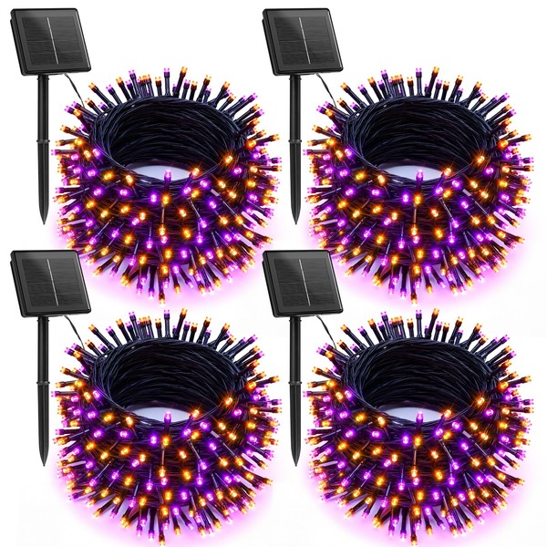 Brightown 4 Pack Solar Halloween String Lights, Total 184FT 480