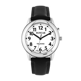 MAUJOY Quality Clear and Loud Voice Ultra Thin Mens English Talking Watch Speaks The Time, Date or Alarm time for Elderly, Impaired Sight or Blind