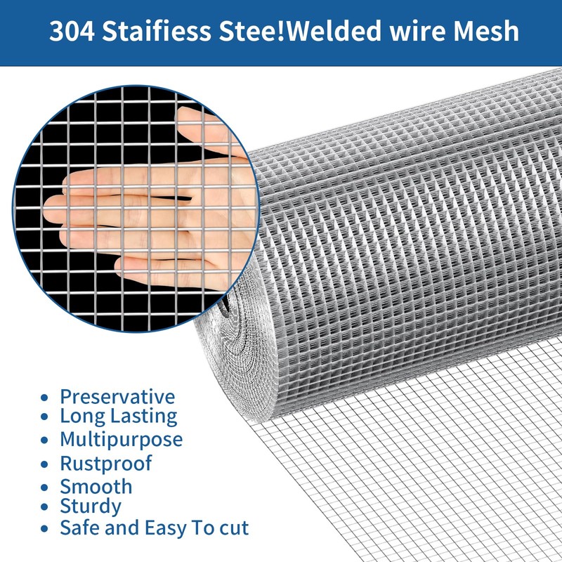 apbgwj 304 Stainless Steel Welded Wire Mesh, 1/2 inch Hardware