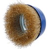 BGS 3987 Brass Coated Wire Cup Brush, Gold/Blue, 100 mm