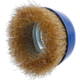 BGS 3987 Brass Coated Wire Cup Brush, Gold/Blue, 100 mm Size M14 x 2