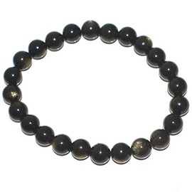 Gold Obsidian Ball Bracelet 6 mm for Men and Women Gemstone Obsidian (Gold) Pearl Bracelet Jewellery and Protective Stone Real