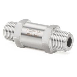 ChillWaves 304 Stainless Steel In-Line Split Check Valve 3/8" NPT Male Thread, One-Way Non-return Check Valve for Backflow Prevention(1-PACK)