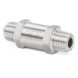 ChillWaves 304 Stainless Steel In-Line Split Check Valve 3/8" NPT Male Thread, One-Way Non-return Check Valve for Backflow Prevention(1-PACK)