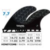 Futures Fins Rasta Honeycomb Quad Fin Black-Teal