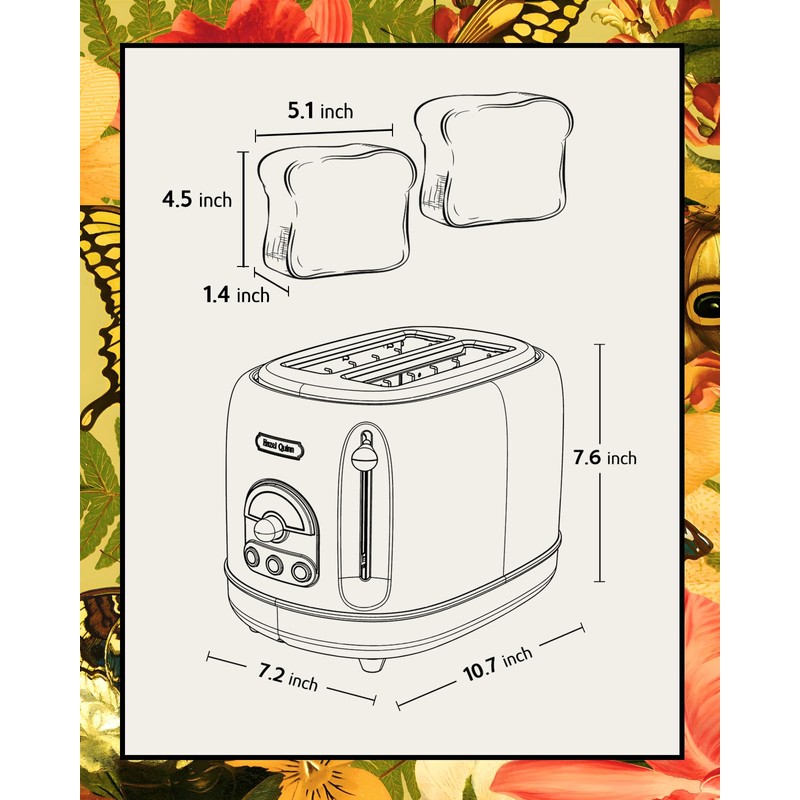 Hazel Quinn X Eduardo Recife Collaboration 2-Slice Retro Toaster, 6