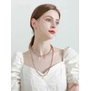 Firstmeet Stone Necklace Long Agate Beads Chain Round Smooth Bracelet