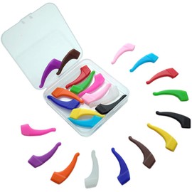 ScivoKaval Eyeglass Strap Holder Eyewear Retainer Silicone Anti Slip Holder for Sport Glasses Ear Grip Hook Sunglasses Tips Sleeve Retainer for Kids and Adults 12 Pairs Multicolor with Storage Box
