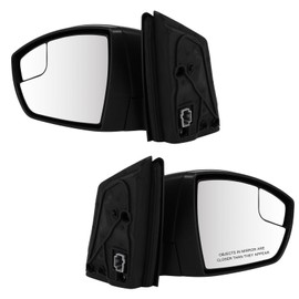 OCPTY Left and Right Side View Mirror Fit for 2012-2014 For Ford For FOCUS S; Non-Heated; W/Cover; Textured; FO1320461 FO1321461