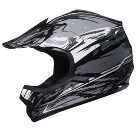 Lunatic, L2006BLK-15, Youth MX/ATV Helmet DOT Approved - Black, L