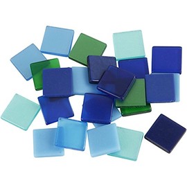 Mini Mosaic, size 10x10 mm, blue/green harmony, 25 g