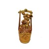 Feng Shui Ceramic Money pigs with Golden basket coin bank