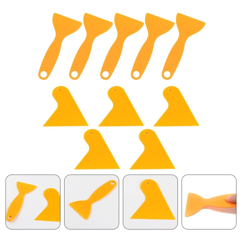 CIYODO 10pcs Car Film Scraper Car Tint Car Squeegee Yellow