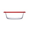 Pasabahce Borcam Plastic Red Lid Round Transparent Casserole Dish 1.45