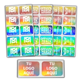 500 Hologramas Plastificados 28x20 Mm Logo Texto Num Serie