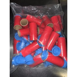 25pc 1" x 2.5" red firework kraft tube W/ plastic Plugs HQ TUBE PYROTECHNICS