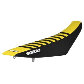 Enjoy MFG 2001 -2020 SUZUKI RM 125 RM 250 Gripper Seat Cover Blk-Yellow-Blk Ribs  Logo #52
