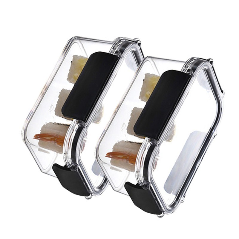 2PCS Food Storage Container Food Grade Clear Refrigerator Organizer Box