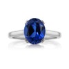 Gem Stone King 5.03 Cttw Blue Created Sapphire and Black