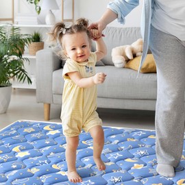 Premium Foam Baby Play Mat 79" X 59", Thick One-Piece Crawling Mat, Odorless Baby Mat Floor Mat, Non-Slip Cushioned Baby Playmat for Infants,Babies,Toddlers. Machine Washable for Easy Care.