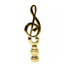 Lite Accents Lamp Finial-MUSIC STAFF-Polished Brass Finish, Highly detailed metal casting